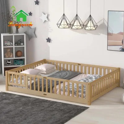 High Quality Modern Solid Wood Boys & Girls Crib with Extra Protection for Kids Toddler Bedding Set Bedroom