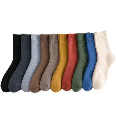 Women's Eco-Friendly Daily Socks Autumn Winter Solid Color Thermal Warm Dress Non-Slip Crew Animal Woven Technique Winter Fleece
