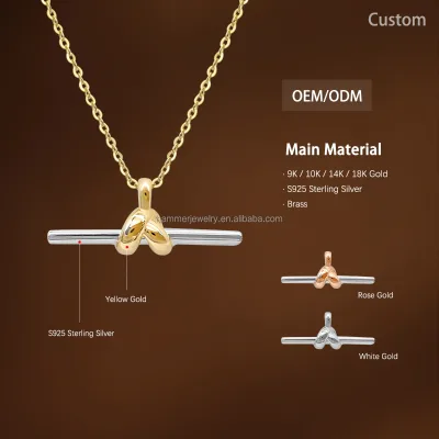 Original Design Jewelry 14K Solid Gold & S925 Silver Pendant Trendy for Wedding Engagement Everyday Wear Gift Party Anniversary