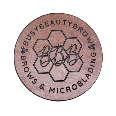 Wholesale Custom Iron on Leather Badges Patches Debossed Logo Name Leather Patches for Jeans