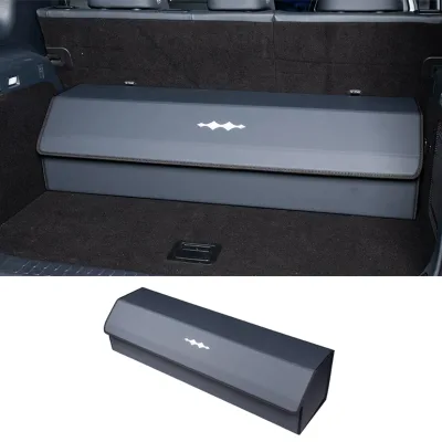 Car Trunk Storage Box for Denza B5,Nappa Leather Folding Storage Container, Original Car Color, Detachable Compartment Organizer