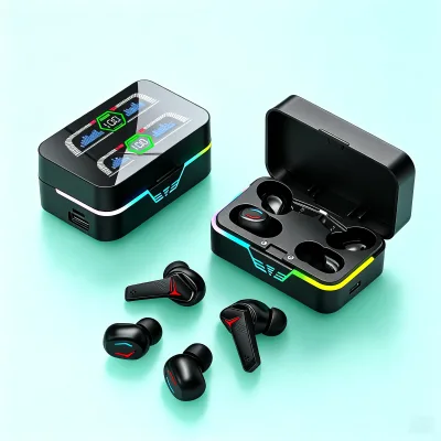 Dx-42 Couple Earbuds 1 Box 2 Pairs Hd Mirror Display Wireless Touch Control Noise Reduction Low Latency Dual Charging Port