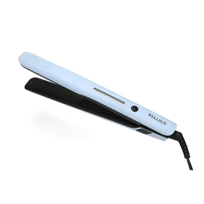 WELLSUN Dual Voltage Titanium Flat Iron PTC Fast Heating Element Lock Function Hair Straightener Plancha