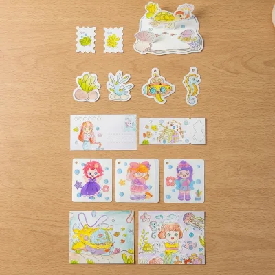 Children Color Cognition Puzzle Graffiti Art Toy Ocean Cartoon Night Light Watercolor Creative Painting Toy DIY