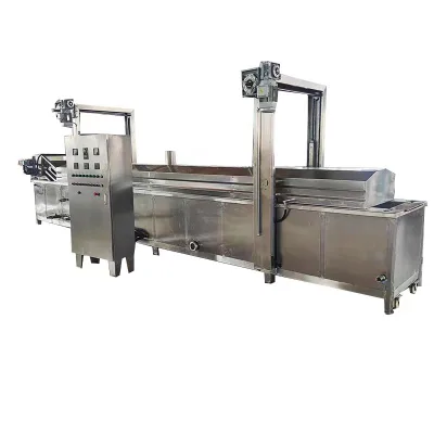 Stainless Steel Continuous Fryer Machine with Conveyor Belt for French Fries and Crispy Chips Manufacturing