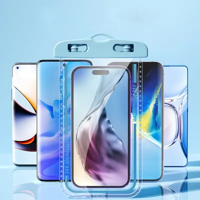 New 7 Inches Screen Waterproof Mobile Phone Bag Cell Phone case for iphone 11 12 13 14 13 Pro 15 16 Pro Max galaxy S25 Ultra