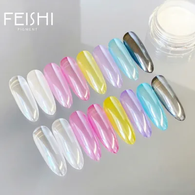 New Trend Super Shining Glitter Color Aurora Powder Transparent Pigment for Nails Art