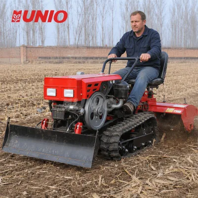 Heavy Load Four Wheel Traction Rotary Farm Machine High Efficiency Mini Crawler Tractor