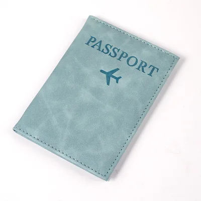 Customizable Airplane Logo Passport Holder with Card Slot Waterproof PU Leather Passport Case Ultra Slim Travel Passport Cover