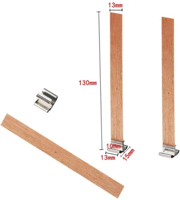 100 Pcs 0.5X5.12 Inch Natural Crackling Smokeless Solder Wooden Candle Wick