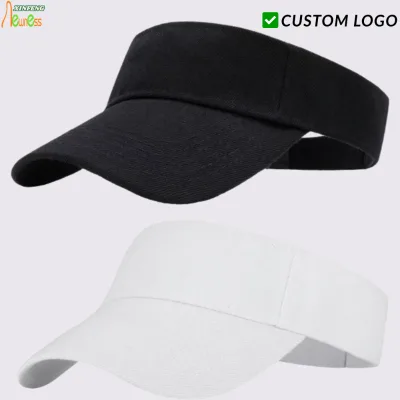 Factory Direct Plain Sun Visor Hat Low MOQ Custom Embroidery Print Logo Adjustable Unisex Cotton Sports Visor for Advertising