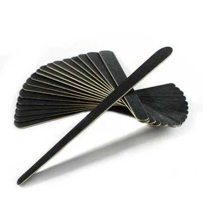 Durable Wooden Nail File Water-drop Shape Nail File Quality Black Sandpaper Nail File