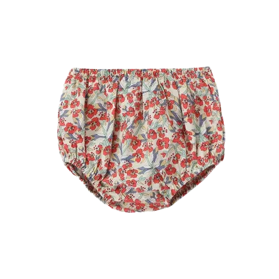 Custom Soft 100% Organic Cotton Wildflower Infant Baby Girl Bloomer Breathable Eco-Friendly Knitted Summer Short Pants