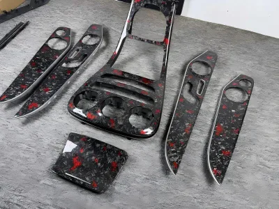 For BenzC Class 205 Classical Carbon Fiber Interior Trim Parts Dashboard Cover Interior Kits Custom Fit Accessories