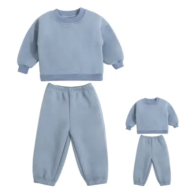 High Quality Custom Color Fitness Fleece Sportswear Sweatsuit Plus Size Jogger Sets for Women and Their Boys and Girls