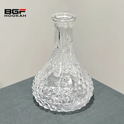 Wholesale Transparent Hookah Base Shisha Smoking Accessories Luxury Hookah Shisha Glass Bottle