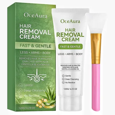 Hair Removal Cream for Men & Women Painless Depilatory for Sensitive Skin Intimate Areas Moisturizing with Aloe Vera Vitamin E