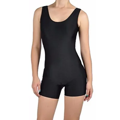 2025 New Adults Tank Unitard Short Yoga Bodysuit Jumpsuit Womens Black Sleeveless Gymnastics Unitards