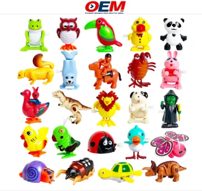 Customized Cartoon Animal Duck Clockwork Toy Bird Bee Dinosaur Mechanical Wind up Swing Toy for Kids Classic Toys