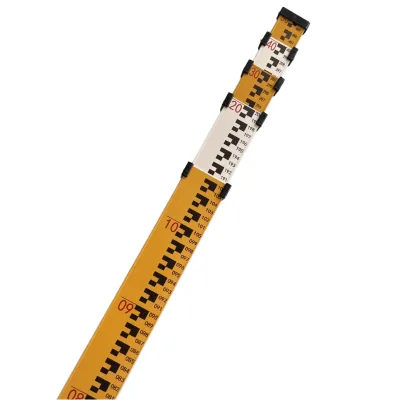 5m Telescopic Aluminum Staff for Surveying Folding Sections High Grade Rod Essential Tool