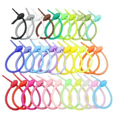 Wholesale 150/180mm DIY Silicone Carabiner Keychain Anime Cartoon Pattern Multi-purpose Reusable Flexible Waterproof Lightweight