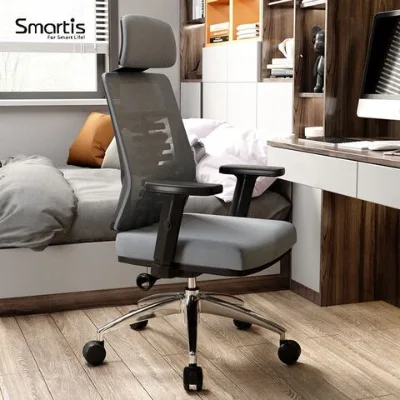 Office Chair Desk Chair with Adjustable Height Comfortable Mesh Computer Chair with Adjustable Headrest Swivel Tilt Function Black