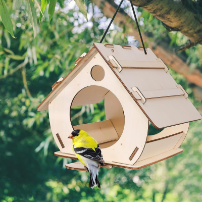 Spot Wooden Bird Nest Box Parrot Swing Feeder Bird Nest House Wooden Nest Cage Bird Villa Garden Decoration