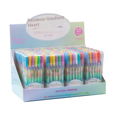 Sparkly Gel Pens 6 Colors Fine Point Gradient Pens Highlighter Markers Colored Ink Penc Painting Graffiti Marker Pen