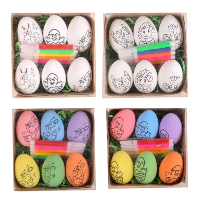 DIY Mache Easter Eggs Hand Painted Artificial Eggs for Easter Decoration