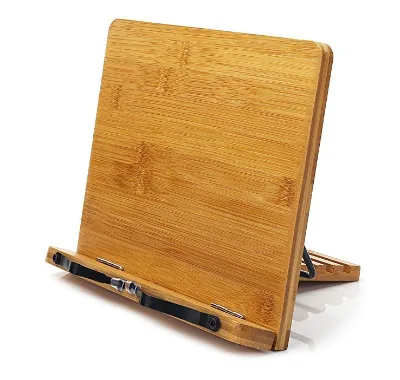 Reading Book Shelf Adjustable Height Bamboo Book Stand Bookshelf