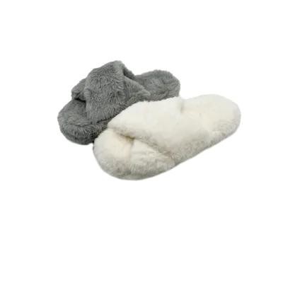 Winter Women's Open Toe Memory Foam Slippers Fluffy Non-slip Ultra Light Indoor Support