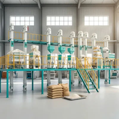 30-50TPD High-Yield Rice Mill Plant Triple-Pass Whitener, Wet Polisher & Precision Length Grader for Maximum Head Rice Recovery