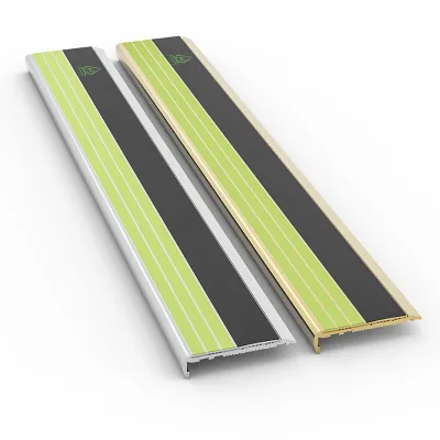 Outlining Stair Steps Luminous Step Nosing in Green Light