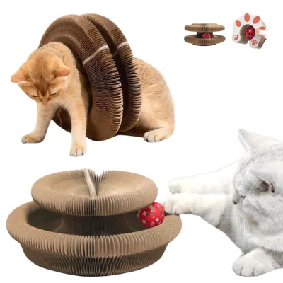 Goyeah Compact Magic Organ Cat Scratching Board Foldable Accordion Toy Eco-Friendly Corrugated Cardboard Sustainably Sourced