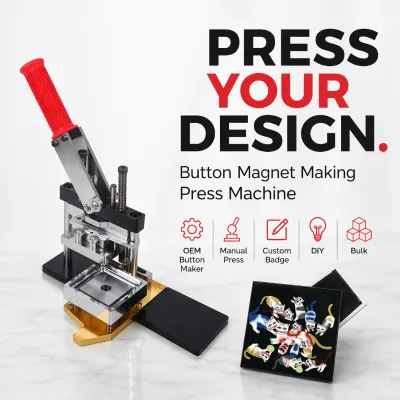 Semi 50*50MM and 63.5*63.5MM Automatic Square and Rectangle Photo Fridge Magnet Maker Making Machine Kit with Materials