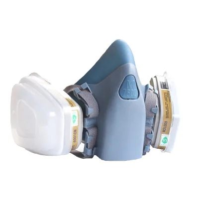 OEM Wholesale High Quality Silicone Reusable Half Mask Respirator 7502 with Chemical Double Cartridge Filter