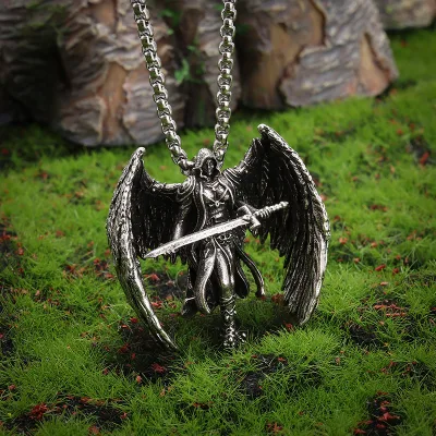 European American Style Retro Fashion Cross-Border Best-Selling Michael Archangel Necklace Personalized Alloy Pendant Sweater