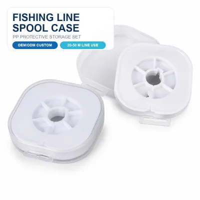 OEM PP Square Plastic Fishing Line Spool with Clear Protective Case for 20-50m Line Winding and Packaging