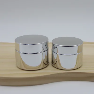In Stock Wholesale 10g Electronic Silver Cream Jar 20g Glass Eye Cream Jar Light-proof Sample Bottle Logo Available