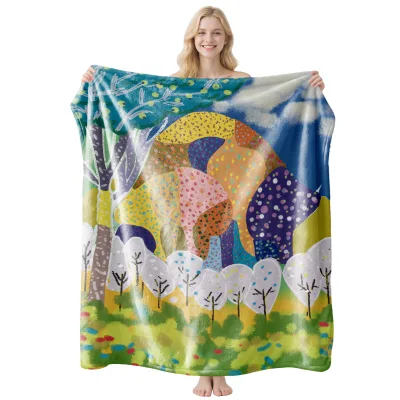 Printed Cartoon/Anime Themed Plush Super Soft Thick Warm Lightweight 100% Polyester Flannel Four Seasons Use Decorative Throw