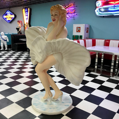 Customize Hollywood Movie Hot Sexy Girls Marilyn Monroe Life Size Resin Statue for Indoor Entertainment Park