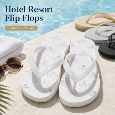 Custom Logo PVC Flip Flops Wholesale Full Print Beach Thong Sandals for Hotel Resort Promotional Orders Flip Flops