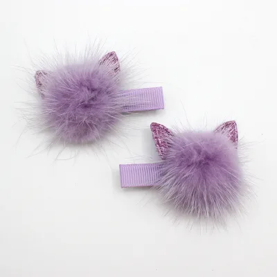 European and American Custom Plush Children's Fringed Multi-color Cute Children's Hair Clip