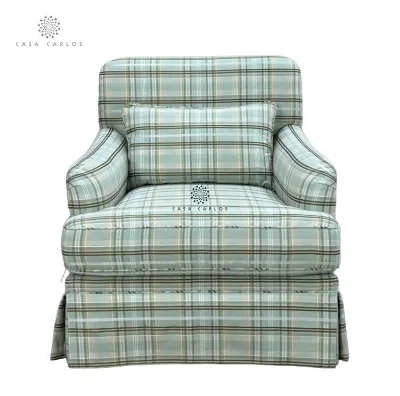 Solid Wood Armchair Cushion Soft Fabric Sofa Armchair and for Living Room Hotel Chair Living Room Rest