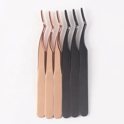 New Arrival Stainless Steel 12.6cm Eco-Friendly Multi-Color Portable Makeup Eyelash Tweezers