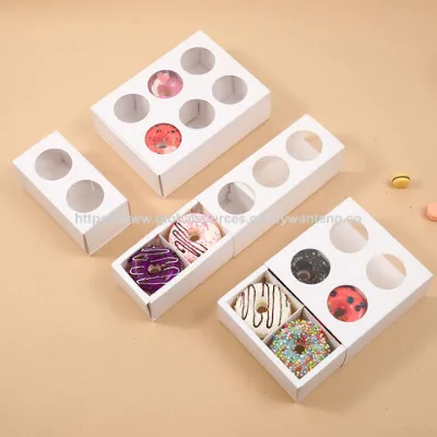 Custom Logo Bio-Degradable Compartment Cardboard Cookies Packaging Boxes Bake Shop Biscuit Bakery Doughnut Dessert Paper Boxes