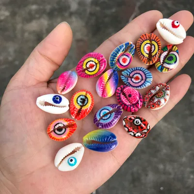 Wholesale New Design Colorful Pattern Shell Beads Hand Charms Connectors for Bracelet Making