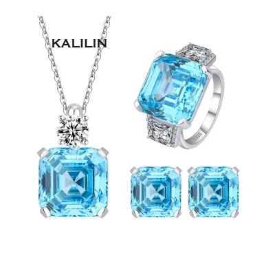 15mm High-carbon zircon Smart Jewelry Sets 925 Silver Bridal Jewelry Set for Wedding smart jewelry sets