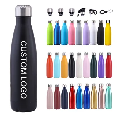Customizable Logo Metal Stainless Steel Water Bottle Design Printed Brand Promotion Gift Custom 500ml Sport Water Bottle