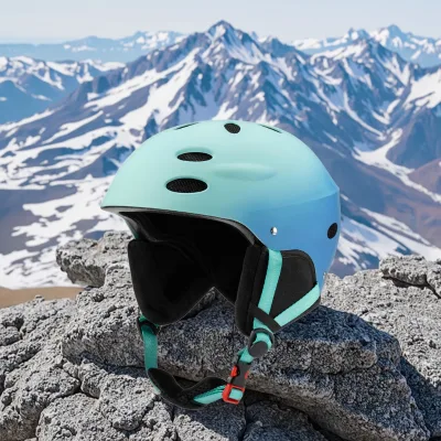 Light Pink Light Blue Dual Sport Ski Helmet Removable Ear Covers Adjustable Head Strap Stylish Winter Sports Features for Adults